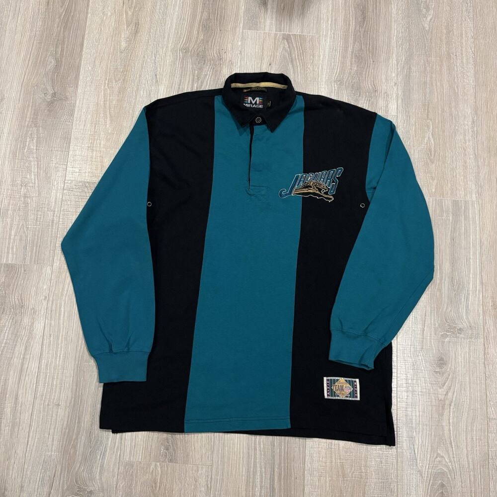 Vintage Mirage Jacksonville Jaguars Rugby Shirt Mens XL Banned Logo Collared